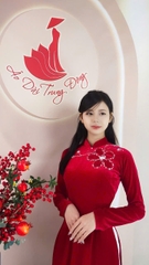 Áo dài Nhung kết hoa 1 bông/ Áo dài Trung Đồng