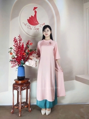 Set cách tân ngọc trai cổ mấn / Áo dài Trung Đồng