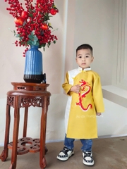 Áo dài bé trai Tapta thêu rồng/ Áo dài Trung Đồng