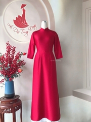 Áo dài trơn chất vải lụa Ánh sao Thái Tuấn cao cấp/ Áo dài Trung Đồng
