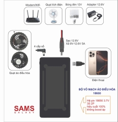 Pin Áo Điều Hòa 6 Cell 21700 dùng 18h Liên Tục