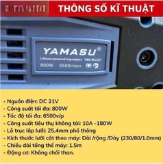 Thân máy cắt cỏ YAMASU YMS 21V chân phổ thông, công suất 800W, động cơ không chổi than