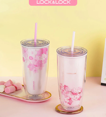 Ly Nhựa Hai Lớp LocknLock Double Wall Cold Cup Cherry Blossom 750ml - 2 Màu- HAP509