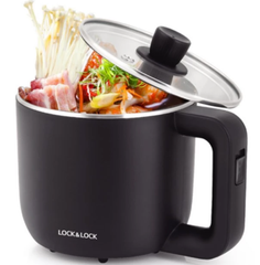 Nồi điện đa năng LocknLock 0.8L Kèm Khay Hấp Trứng, nồi lẩu mini, nấu mì EJP116BLK