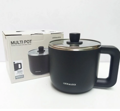 Nồi điện đa năng LocknLock 0.8L Kèm Khay Hấp Trứng, nồi lẩu mini, nấu mì EJP116BLK