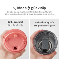 Bình giữ nhiệt LocknLock 2 nắp thay thế New Clip Tumbler 540ml LHC4279