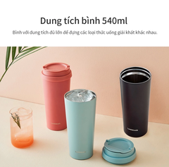 Bình giữ nhiệt LocknLock 2 nắp thay thế New Clip Tumbler 540ml LHC4279