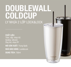 HAP507-Ly nhựa 2 lớp Lock&Lock kèm ống hút 750ml