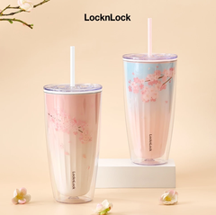 HAP507-Ly nhựa 2 lớp Lock&Lock kèm ống hút 750ml