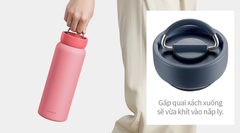 Bình giữ nhiệt LocknLock Jumbo Tumbler LHC4300, dung tích 900ml, có quai xách