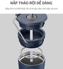 Ly giữ nhiệt LocknLock 540ml có nắp chặn Chính hãng có quai xách tiện lợi LHC4268