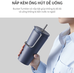 Ly giữ nhiệt LocknLock 540ml có nắp chặn Chính hãng có quai xách tiện lợi LHC4268