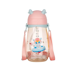 Bình nước nhựa cho bé LocknLock Deer Kids Bottle 450ml có ống hút và dây đeo HAP910