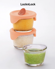 Hộp thủy tinh đựng thức ăn cho bé Lock&Lock có vạch chia 230ml*3 hộp - LLG508S3ORG - LLG508S3 - LLG509S3PUP