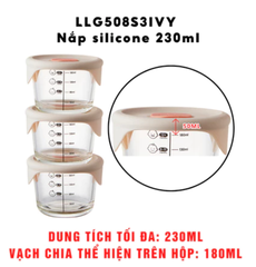 Hộp thủy tinh đựng thức ăn cho bé Lock&Lock có vạch chia 230ml*3 hộp - LLG508S3ORG - LLG508S3 - LLG509S3PUP