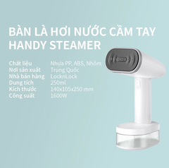 Bàn ủi hơi nước LocknLock Chính hãng 250ml 1600W, mặt là phủ sứ, dùng được cho mọi loại vải ENI223