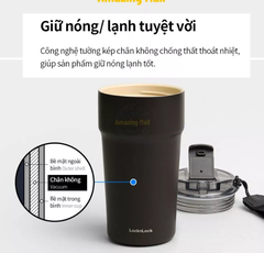 Ly Giữ Nhiệt LocknLock 500ML, Bình Giữ Nhiệt Cao Cấp Nhỏ Chính Hãng Có Dây Đeo LHC4357