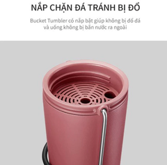 Ly giữ nhiệt LocknLock 540ml LHC4269 Chính hãng, có quai xách, nắp kín để xe hơi có lọc chặn đá