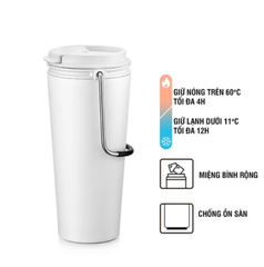 Ly giữ nhiệt LocknLock 540ml LHC4269 Chính hãng, có quai xách, nắp kín để xe hơi có lọc chặn đá