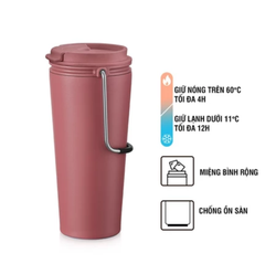 Ly giữ nhiệt LocknLock 540ml LHC4269 Chính hãng, có quai xách, nắp kín để xe hơi có lọc chặn đá