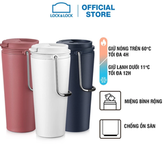 Ly giữ nhiệt LocknLock 540ml LHC4269 Chính hãng, có quai xách, nắp kín để xe hơi có lọc chặn đá