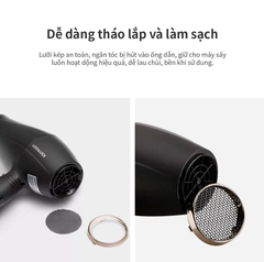 Máy Sấy Tóc LocknLock Máy Sấy Công Suất Cao 2 Chiều Chính Hãng Cao Cấp Màu Đen ENA146BLK