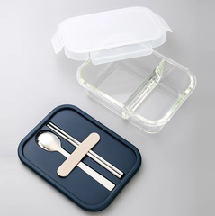 HỘP CƠM THUỶ TINH LOCKnLOCK DUNG TÍCH 930ML-kèm muỗng đũa - LLG991