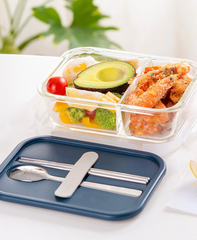 HỘP CƠM THUỶ TINH LOCKnLOCK DUNG TÍCH 930ML-kèm muỗng đũa - LLG991