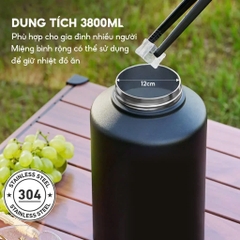Bình giữ nhiệt LEBENLANG 3.8L Màu Đen - LBL3028