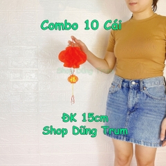 COMBO 10 Đèn Lồng Đỏ trang trí Tết chữ Phúc chất liệu chống nước
