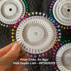Ghim cài khăn áo hầu đồng cực đẹp, kim cài khăn áo hầu giá (1 vỉ 40 cái)