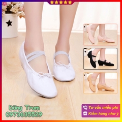 Giày múa bale có gót bọc da lộn cực êm ái và bền