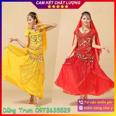 Bộ múa Ấn Độ người lớn mẫu Váy kết hợp Áo cộc