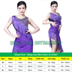 Váy nhảy khiêu vũ Latin người lớn, đầm khiêu vũ siêu đẹp cho nhóm nhảy vũ đoàn D1821