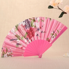 Quạt Cổ Trang Nan Nhựa Họa Tiết Hoa Đủ Màu Nhiều Mẫu DT382