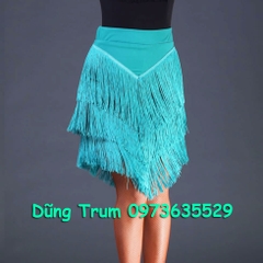 Chân Váy Khiêu Vũ Cao Cấp Tua Rua Dài 3 Tầng Đến Gối