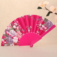 Quạt Cổ Trang Nan Nhựa Họa Tiết Hoa Đủ Màu Nhiều Mẫu DT382