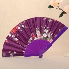 Quạt Cổ Trang Nan Nhựa Họa Tiết Hoa Đủ Màu Nhiều Mẫu DT382