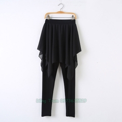 Quần múa bale nữ người lớn chất cotton xẻ tà ngắn cực đẹp