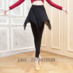 Quần múa bale nữ người lớn chất cotton xẻ tà ngắn cực đẹp