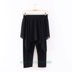 Quần múa bale nữ người lớn chất cotton xẻ tà ngắn cực đẹp