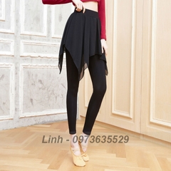 Quần múa bale nữ người lớn chất cotton xẻ tà ngắn cực đẹp