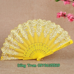 Quạt Cổ Trang Họa Tiết Hoa, Quạt Hoa Hầu Đồng DT383