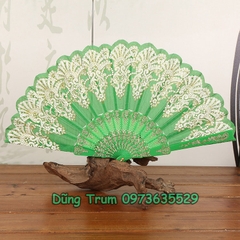 Quạt Cổ Trang Họa Tiết Hoa, Quạt Hoa Hầu Đồng DT383
