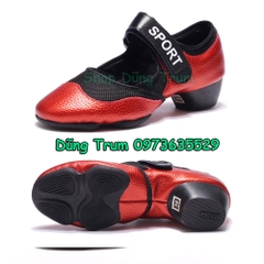 Giày Khiêu Vũ Quai Dán Da Cao Cấp Nhảy DanceSport Cực Đẹp