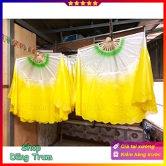 Quạt múa tua rộng vải lụa mềm mại siêu đẹp