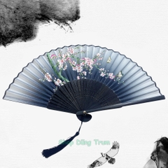 Quạt Cổ Trang Gắn Dây Tua Rua Loại Đẹp Nhiều Mẫu Họa Tiết DT380