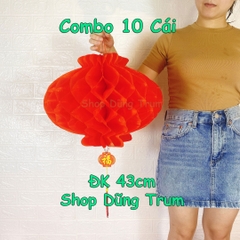 COMBO 10 Đèn Lồng Đỏ trang trí Tết chữ Phúc chất liệu chống nước