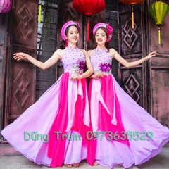 Váy xòe tứ thân biểu diễn cực đẹp