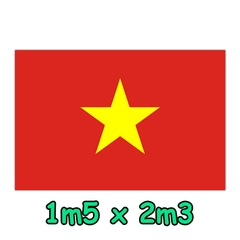 Cờ Tổ Quốc 1m5 x 2m3 vải Satanh chịu nắng mưa